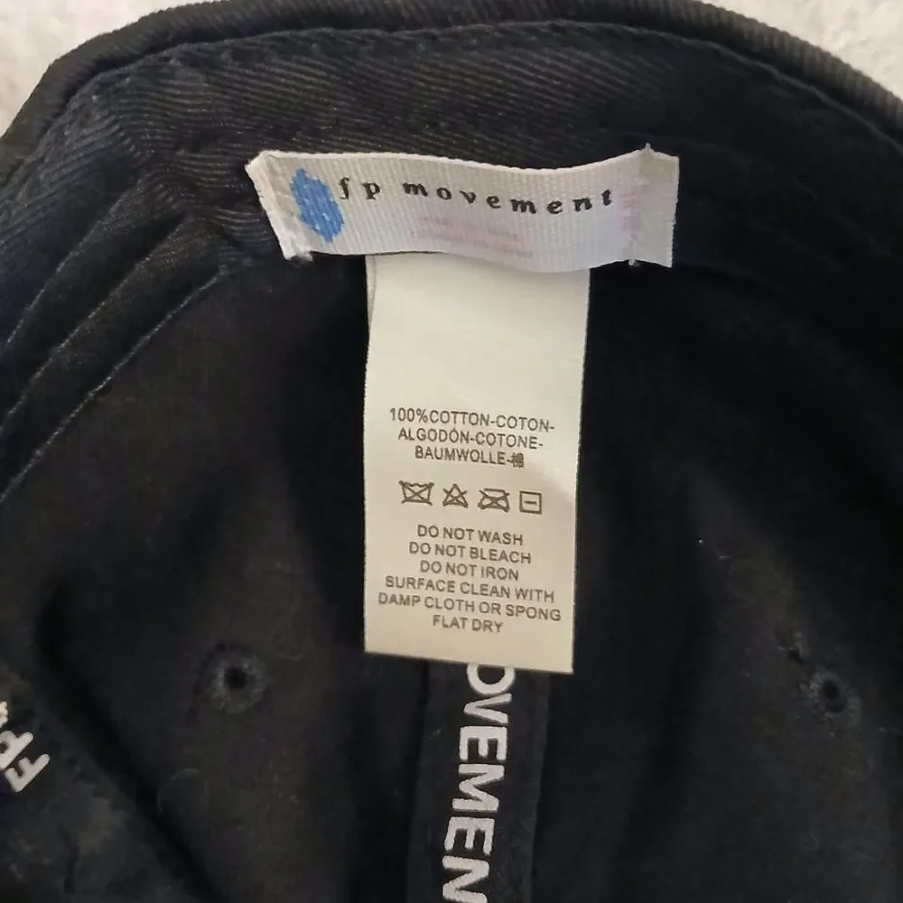 NWT Free People FP Movement Blooming Buti Baseball Cap Black Minimalist Classic